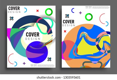 Modern abstract covers set. Cool gradient shapes composition, vector covers design.