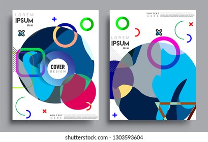 Modern abstract covers set. Cool gradient shapes composition, vector covers design.