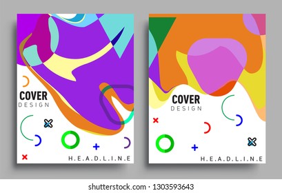 Modern abstract covers set. Cool gradient shapes composition, vector covers design.