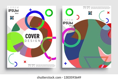 Modern abstract covers set. Cool gradient shapes composition, vector covers design.