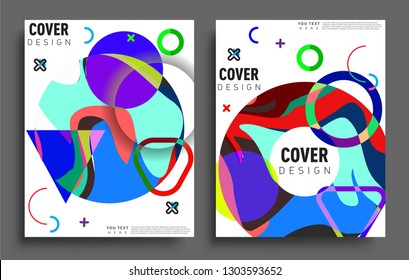 Modern abstract covers set. Cool gradient shapes composition, vector covers design.