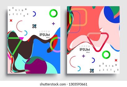 Modern abstract covers set. Cool gradient shapes composition, vector covers design.