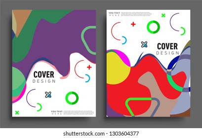 Modern abstract covers set. Cool gradient shapes composition, vector covers design.