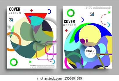 Modern abstract covers set. Cool gradient shapes composition, vector covers design.