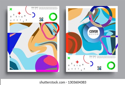 Modern abstract covers set. Cool gradient shapes composition, vector covers design.