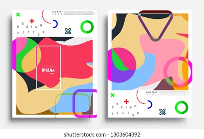 Modern abstract covers set. Cool gradient shapes composition, vector covers design.
