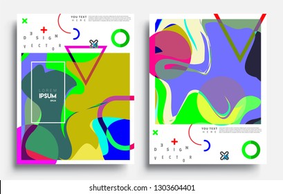 Modern abstract covers set. Cool gradient shapes composition, vector covers design.
