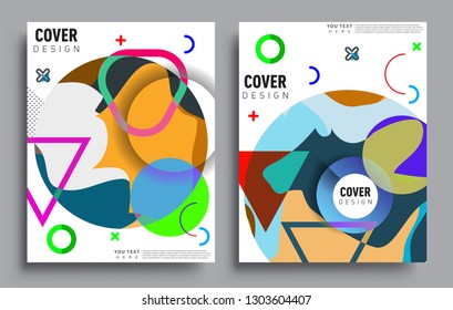 Modern abstract covers set. Cool gradient shapes composition, vector covers design.