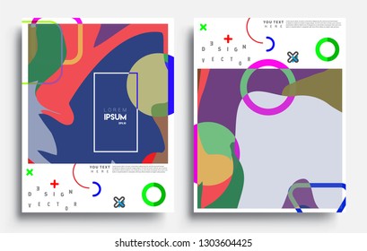 Modern abstract covers set. Cool gradient shapes composition, vector covers design.