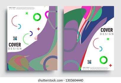 Modern abstract covers set. Cool gradient shapes composition, vector covers design.