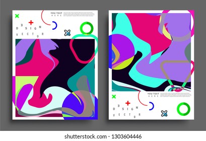 Modern abstract covers set. Cool gradient shapes composition, vector covers design.