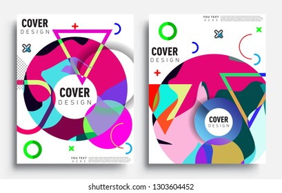 Modern abstract covers set. Cool gradient shapes composition, vector covers design.