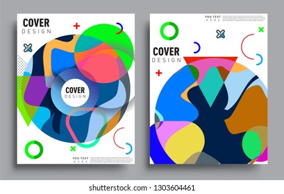 Modern abstract covers set. Cool gradient shapes composition, vector covers design.