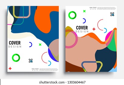 Modern abstract covers set. Cool gradient shapes composition, vector covers design.