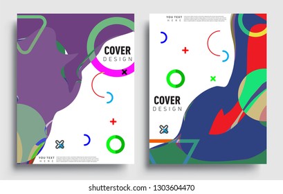 Modern abstract covers set. Cool gradient shapes composition, vector covers design.