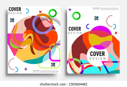 Modern abstract covers set. Cool gradient shapes composition, vector covers design.