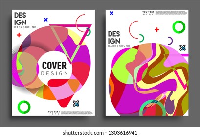 Modern abstract covers set. Cool gradient shapes composition, vector covers design.