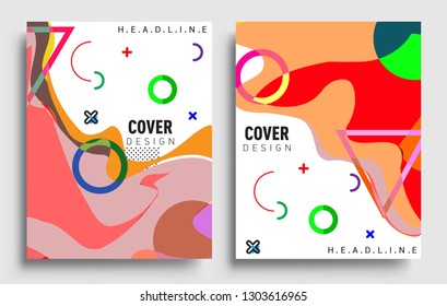 Modern abstract covers set. Cool gradient shapes composition, vector covers design.