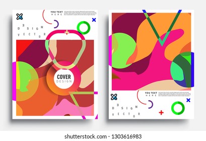Modern abstract covers set. Cool gradient shapes composition, vector covers design.