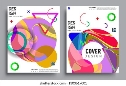Modern abstract covers set. Cool gradient shapes composition, vector covers design.