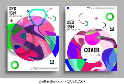 Modern abstract covers set. Cool gradient shapes composition, vector covers design.