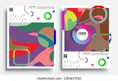 Modern abstract covers set. Cool gradient shapes composition, vector covers design.