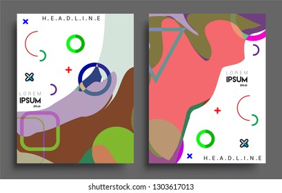 Modern abstract covers set. Cool gradient shapes composition, vector covers design.