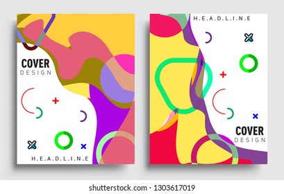 Modern abstract covers set. Cool gradient shapes composition, vector covers design.