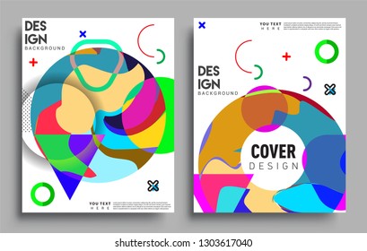 Modern abstract covers set. Cool gradient shapes composition, vector covers design.