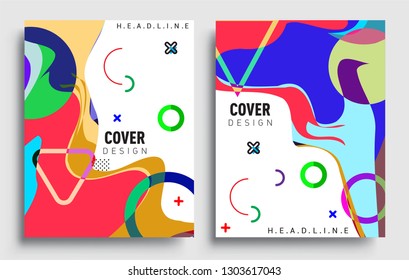 Modern abstract covers set. Cool gradient shapes composition, vector covers design.