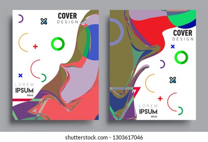 Modern abstract covers set. Cool gradient shapes composition, vector covers design.