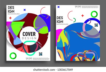 Modern abstract covers set. Cool gradient shapes composition, vector covers design.