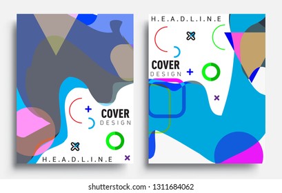 Modern abstract covers set. Cool gradient shapes composition, vector covers design.