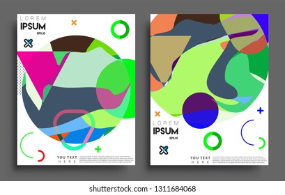 Modern abstract covers set. Cool gradient shapes composition, vector covers design.