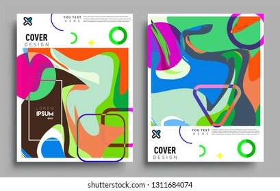 Modern abstract covers set. Cool gradient shapes composition, vector covers design.