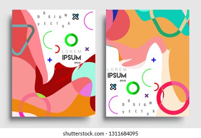 Modern abstract covers set. Cool gradient shapes composition, vector covers design.