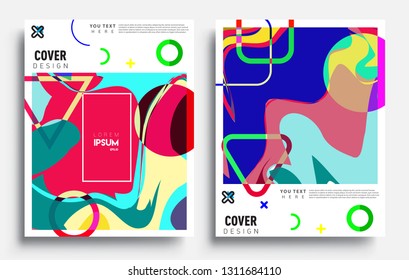 Modern abstract covers set. Cool gradient shapes composition, vector covers design.