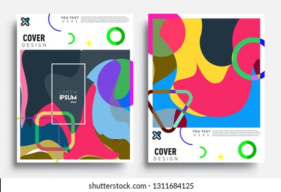 Modern abstract covers set. Cool gradient shapes composition, vector covers design.