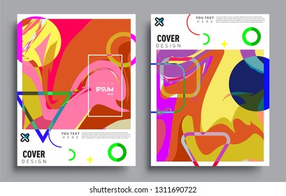 Modern abstract covers set. Cool gradient shapes composition, vector covers design.