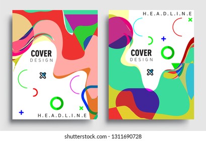 Modern abstract covers set. Cool gradient shapes composition, vector covers design.