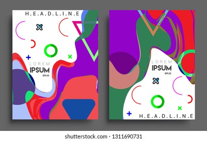 Modern abstract covers set. Cool gradient shapes composition, vector covers design.