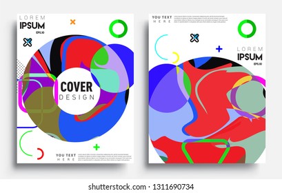 Modern abstract covers set. Cool gradient shapes composition, vector covers design.