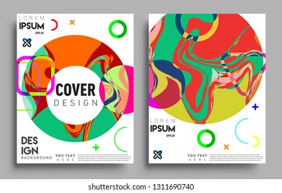 Modern abstract covers set. Cool gradient shapes composition, vector covers design.