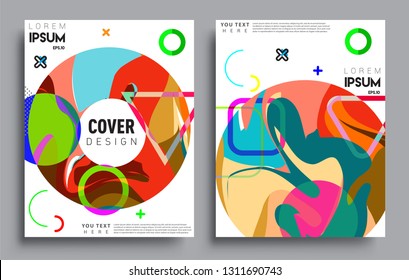Modern abstract covers set. Cool gradient shapes composition, vector covers design.