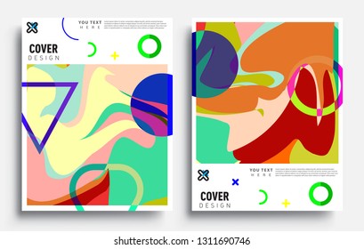 Modern abstract covers set. Cool gradient shapes composition, vector covers design.