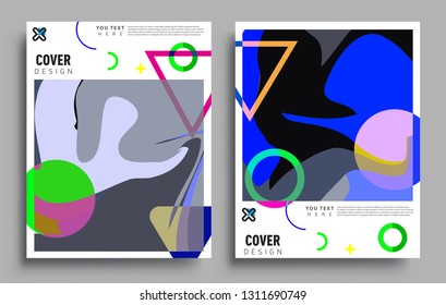 Modern abstract covers set. Cool gradient shapes composition, vector covers design.