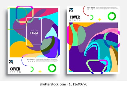 Modern abstract covers set. Cool gradient shapes composition, vector covers design.