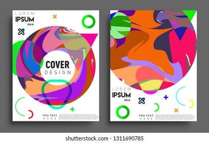 Modern abstract covers set. Cool gradient shapes composition, vector covers design.