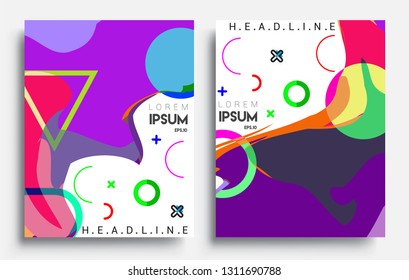 Modern abstract covers set. Cool gradient shapes composition, vector covers design.