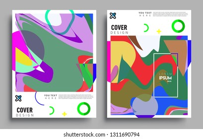 Modern abstract covers set. Cool gradient shapes composition, vector covers design.